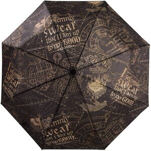 Harry potter Black and Gold Umbrella with I solemnly swear that I up to no GOOD